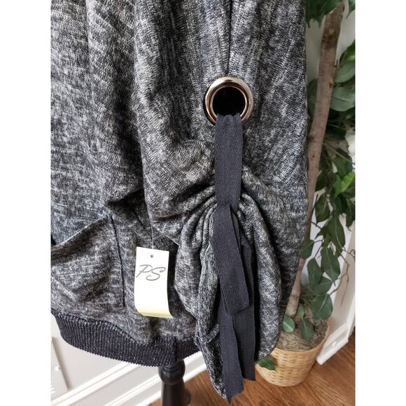 PerSeption Concept Sweater Womens L Gray Heather Cowl Neck Long Sleeve Pockets - Picture 13 of 13